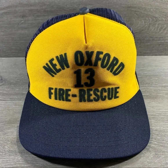 Vintage New Era Fire Fighter Trucker Hat Mesh Snapback (New Oxford, PA) - Picture 1 of 5